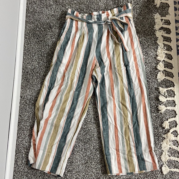Madewell Tie Waist Huston Pants in Neutral Stripe - Picture 4 of 4